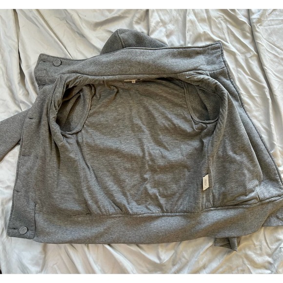 Vintage Young USA Button Up Gray Sweatshirt Coat Detachable Hood size Large - Picture 6 of 15